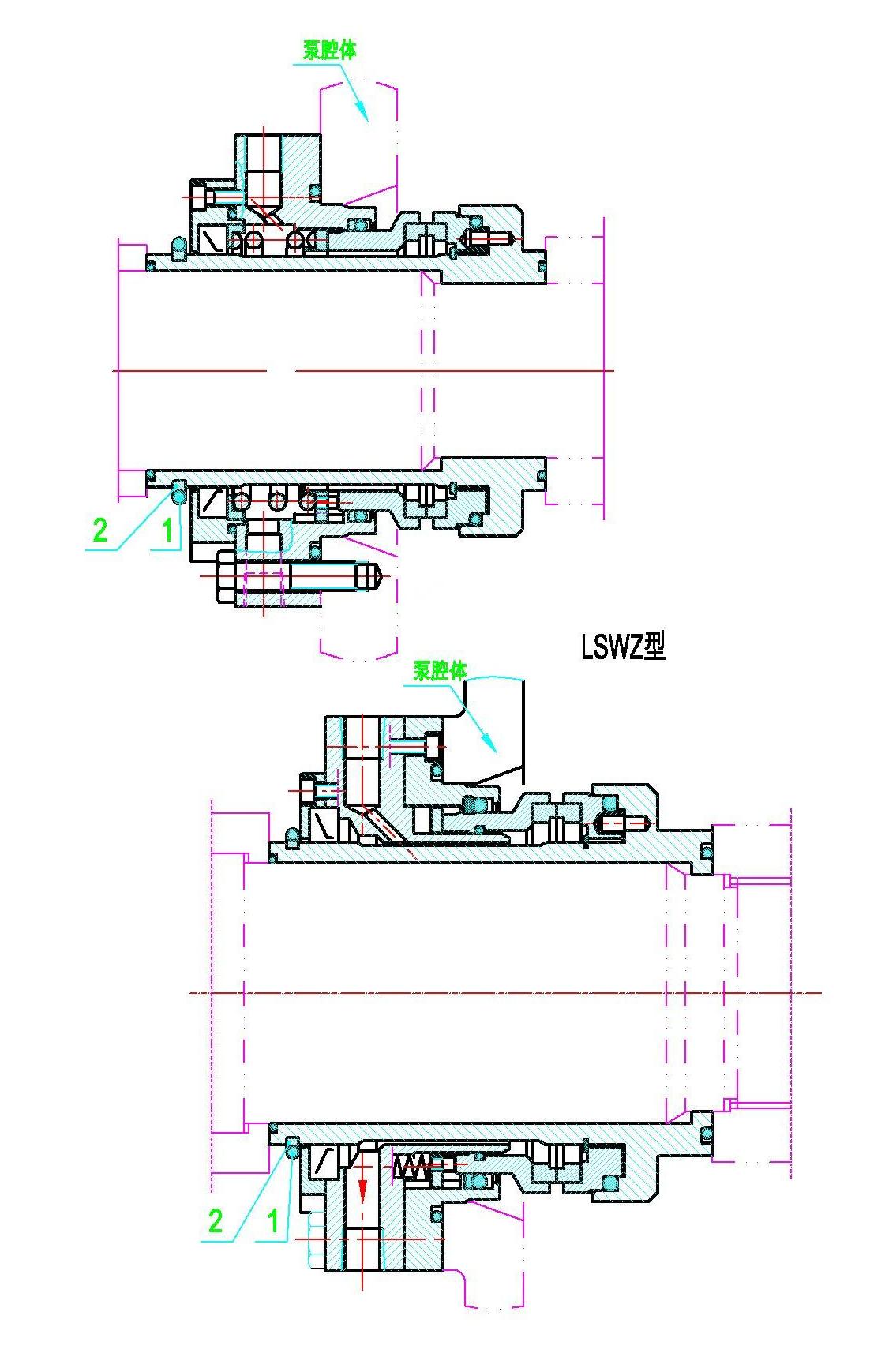 diagram of lswz mechanical seal for pumps