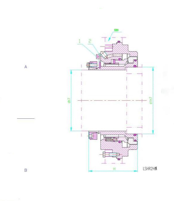 Diagram of LSHR2H Mechanical Seals For Pumps