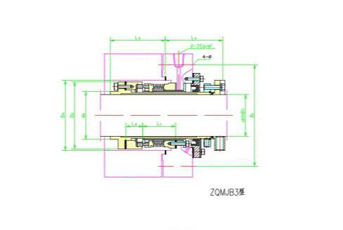 Diagram of ZQMJB3 Metal Bellows Mechanical Seal